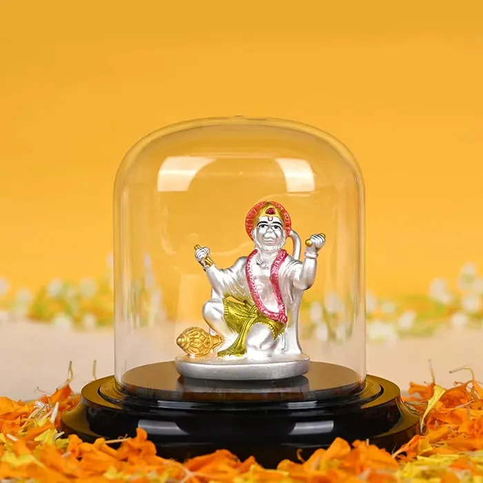 999 Silver Devotee Divine Hanuman Idol