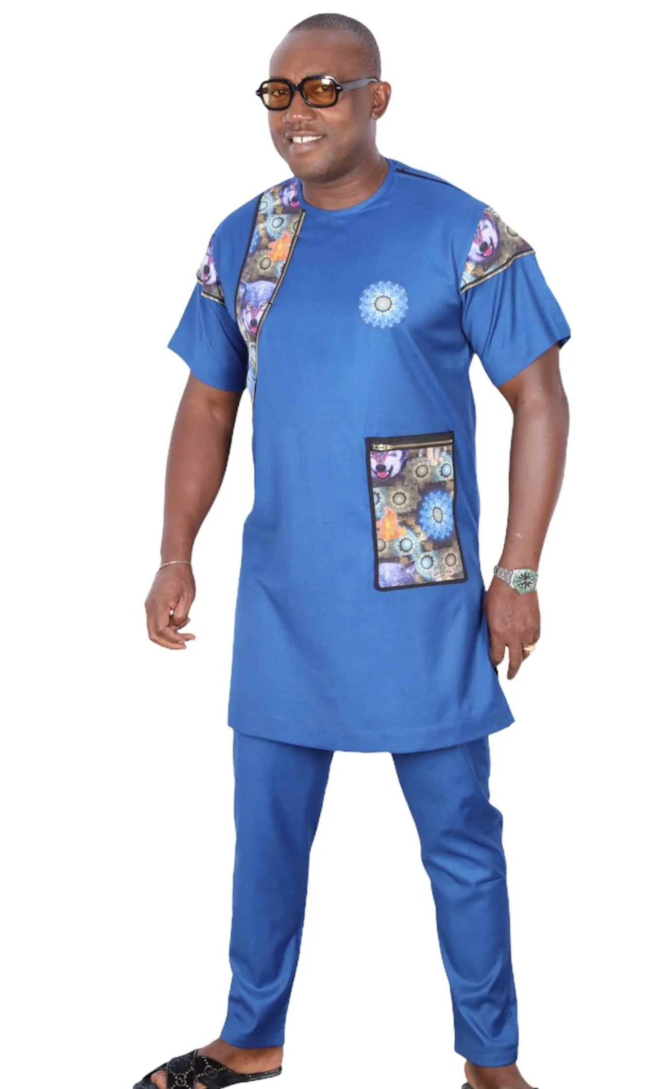 African Senator Traditional Set Blue