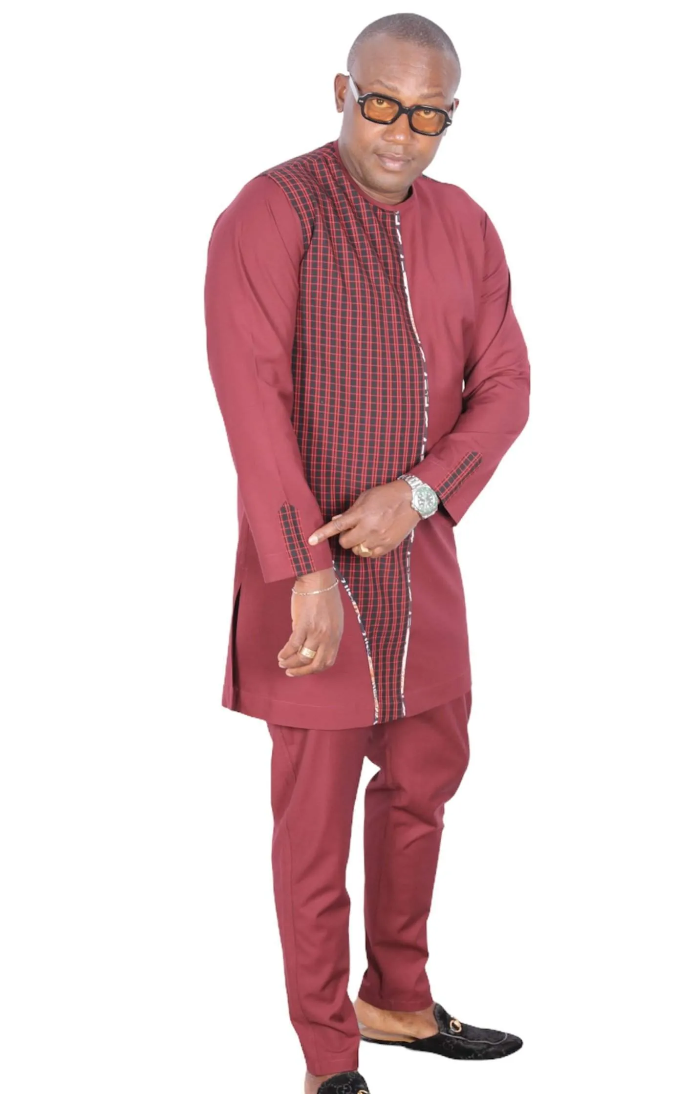 African Senator Traditional Set Red