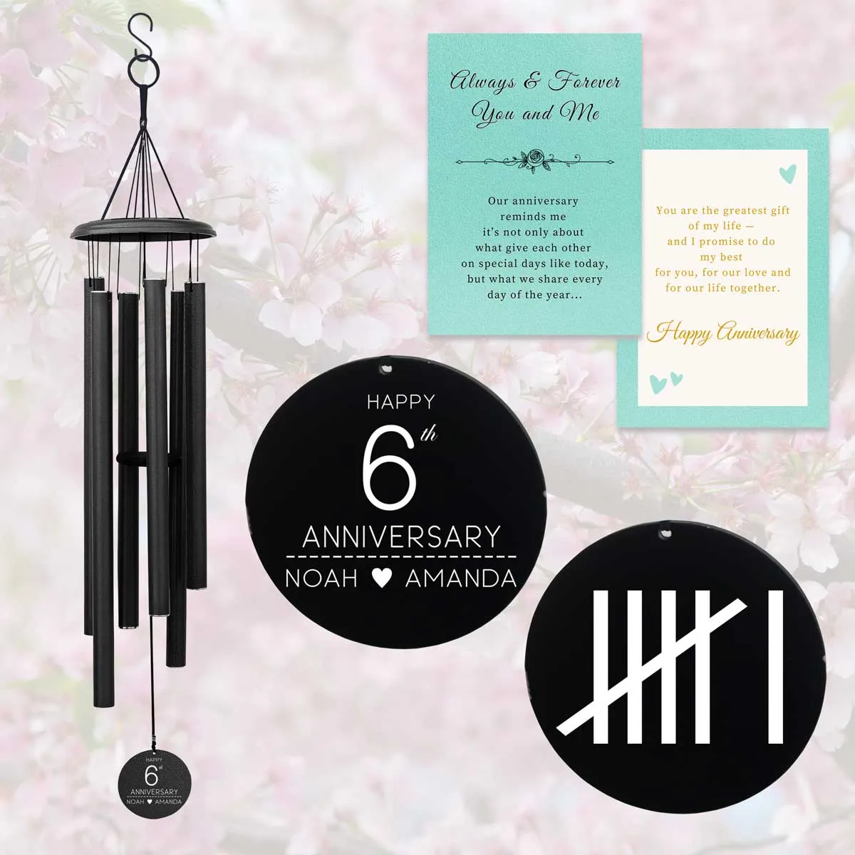 Anniversary Gift Personalized Engraved wind chime WCP29