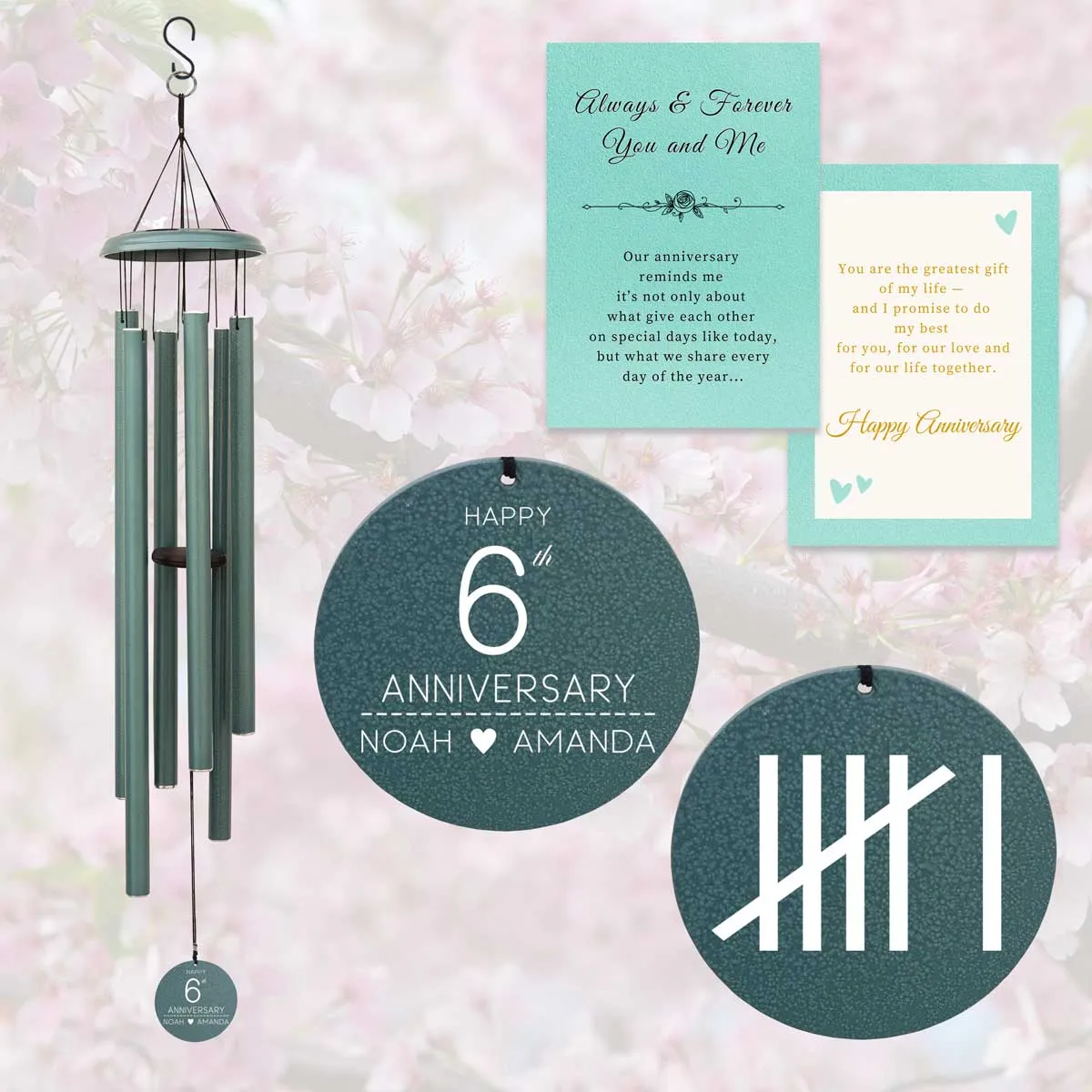 Anniversary Gift Personalized Engraved wind chime WCP29