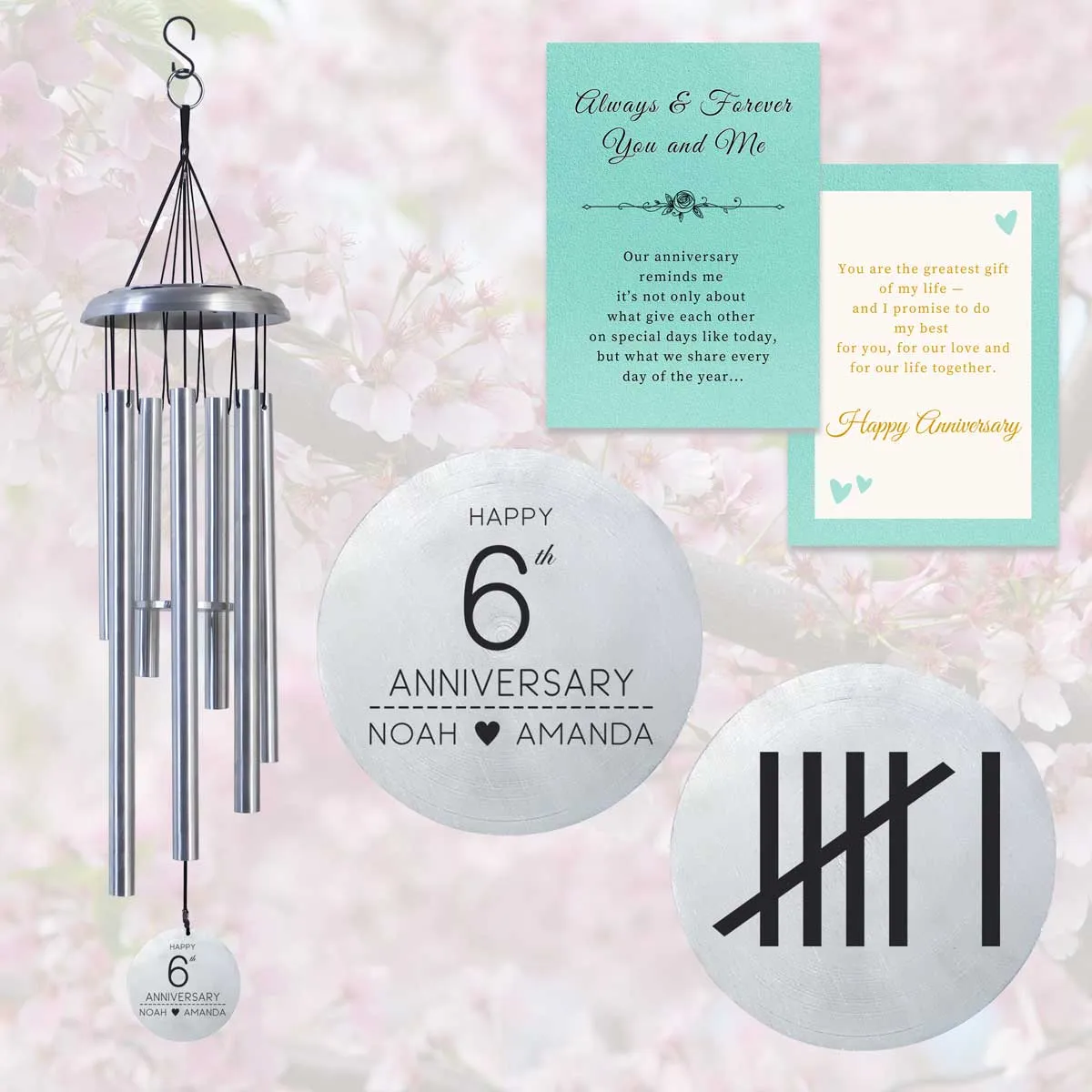 Anniversary Gift Personalized Engraved wind chime WCP29