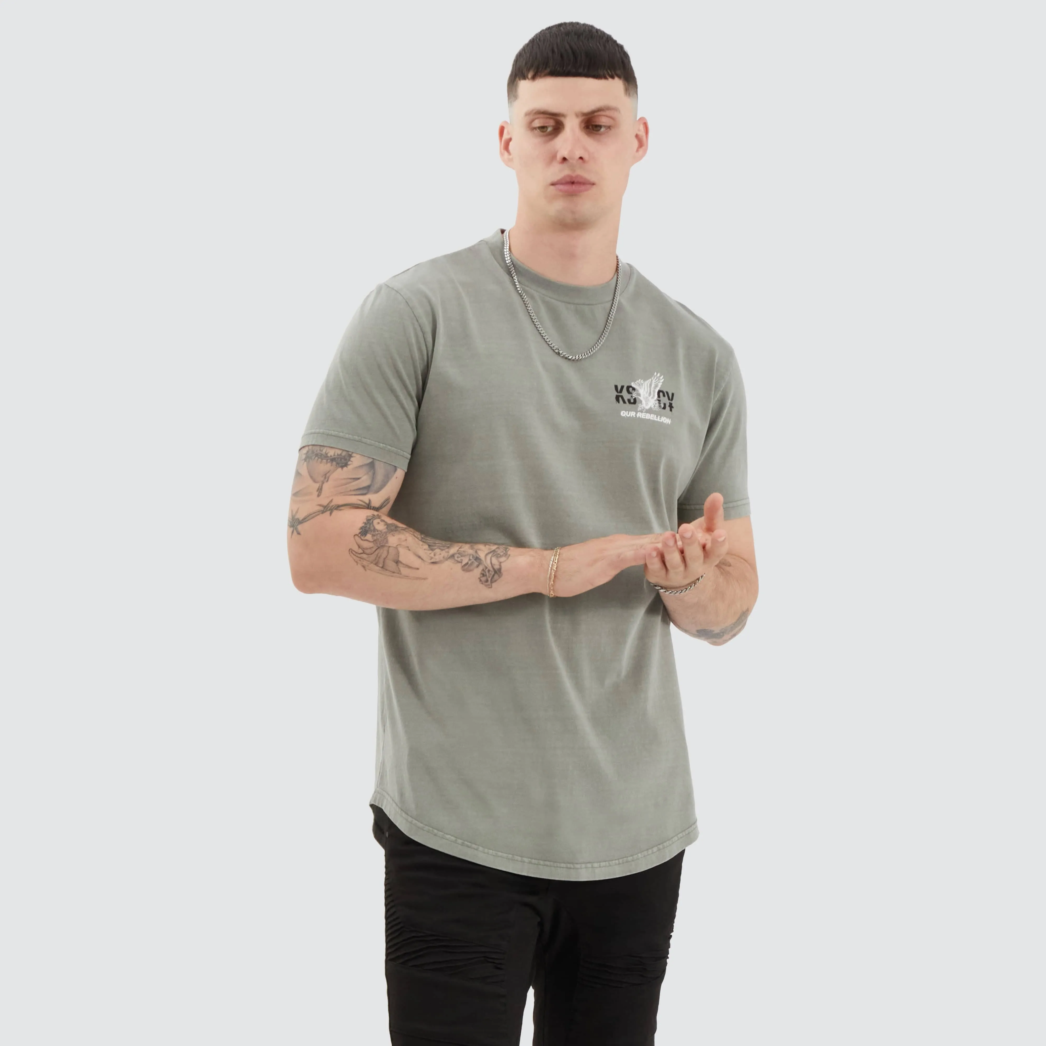 Brook Dual Curved Tee Pigment Khaki