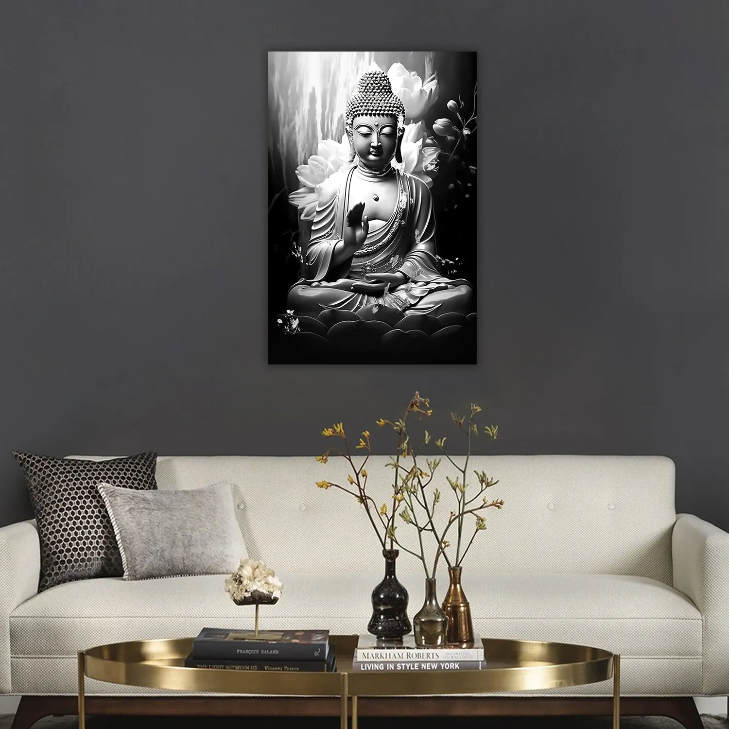 Buddha Glass Wall Art 32"x48"