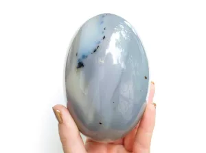 Dendritic Blue Agate Crystal Lingam