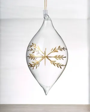 Gold Leaf Design Clear Glass Ellipse