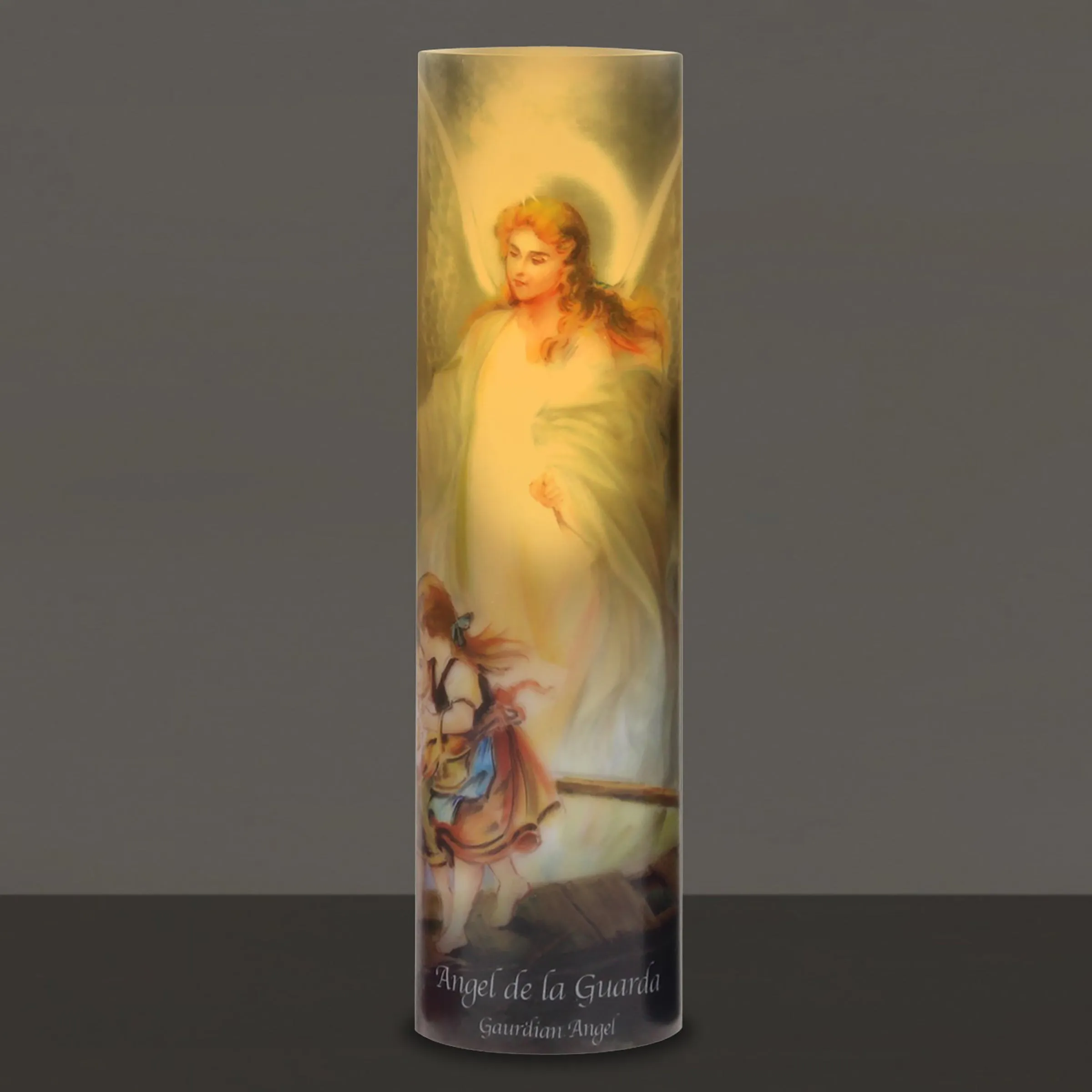 Guardian Angel Flickering LED Prayer Candle with Automatic Timer (WS)