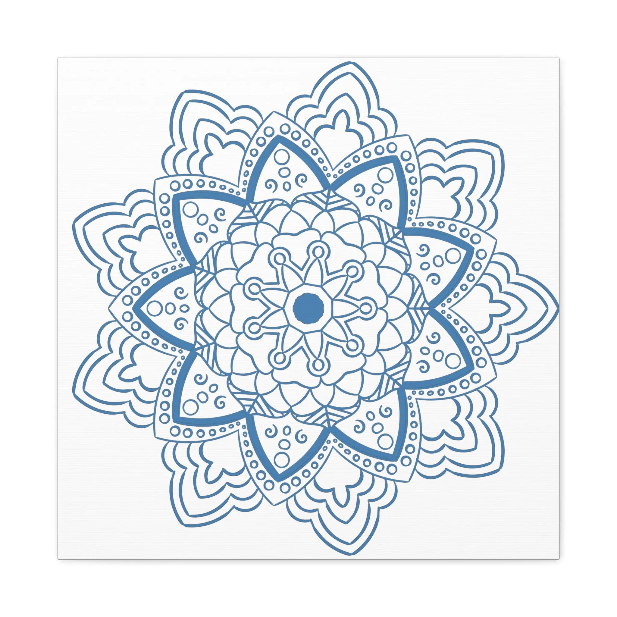 Handmade Mandala Art - Steel Blue - Matte Canvas, Stretched, 1.25