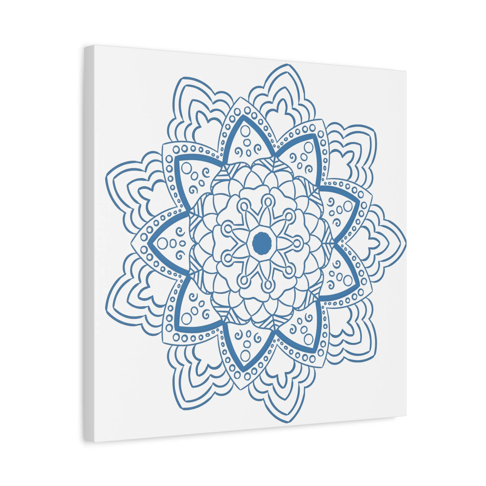 Handmade Mandala Art - Steel Blue - Matte Canvas, Stretched, 1.25