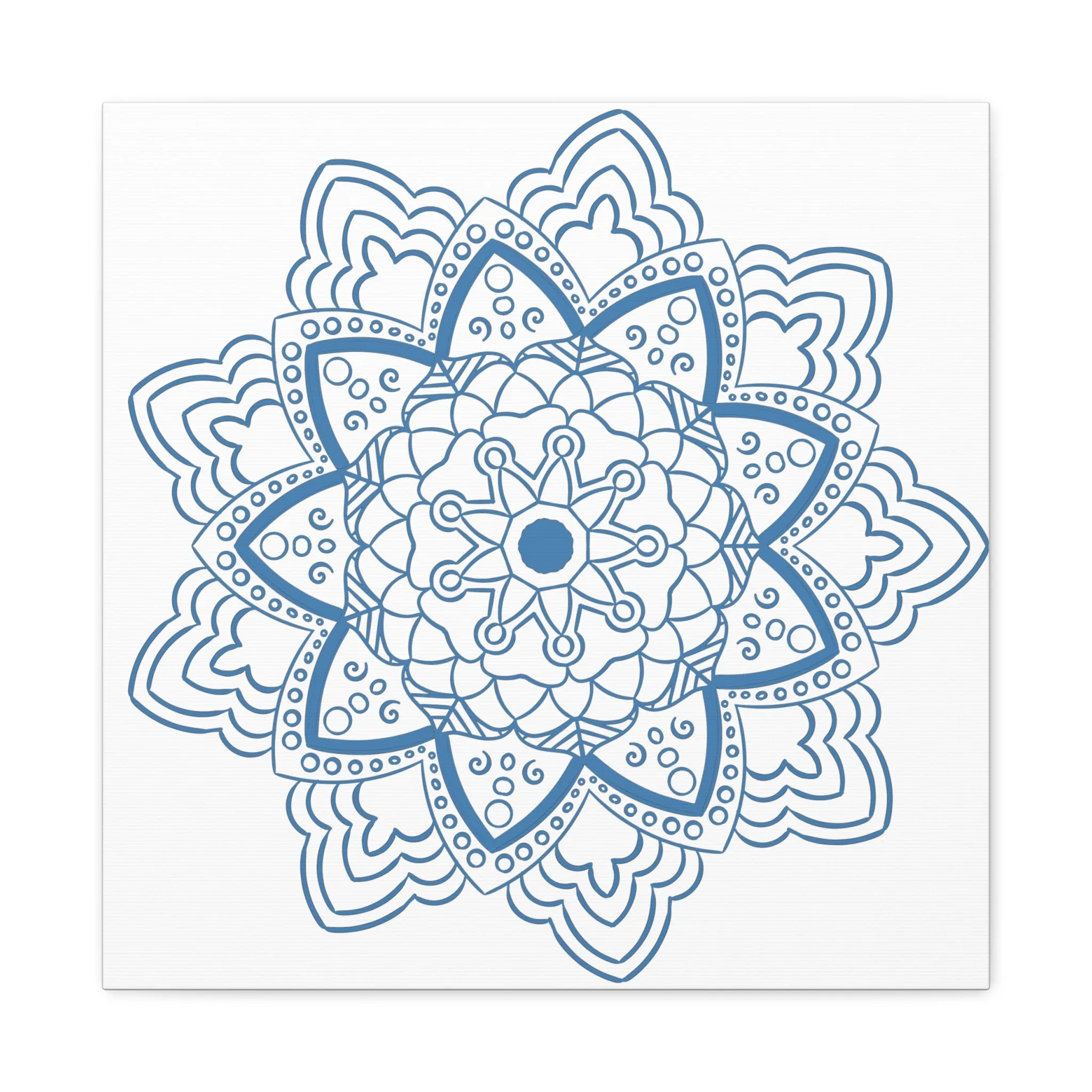 Handmade Mandala Art - Steel Blue - Matte Canvas, Stretched, 1.25