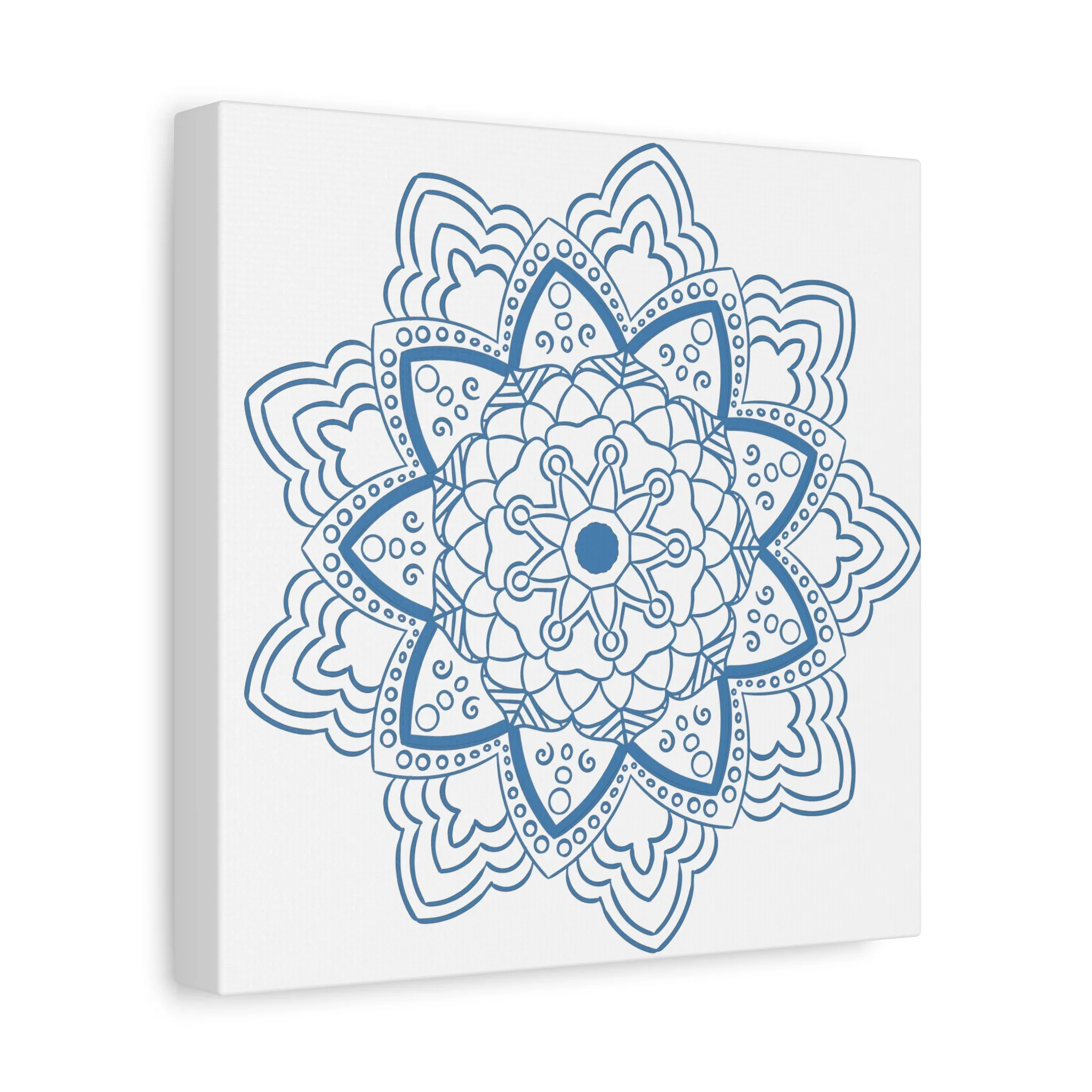 Handmade Mandala Art - Steel Blue - Matte Canvas, Stretched, 1.25