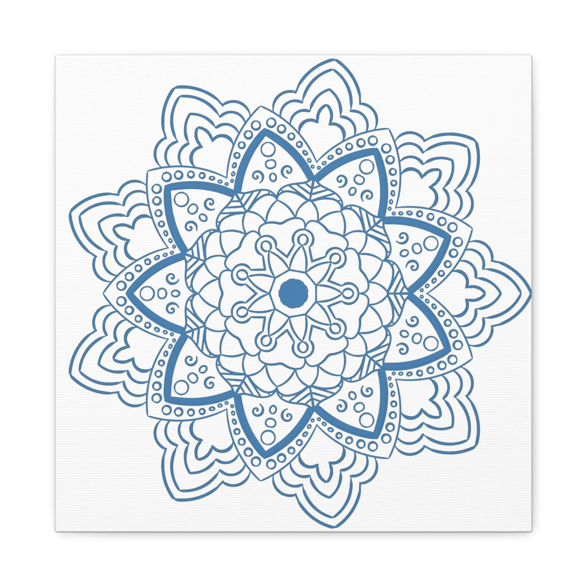 Handmade Mandala Art - Steel Blue - Matte Canvas, Stretched, 1.25