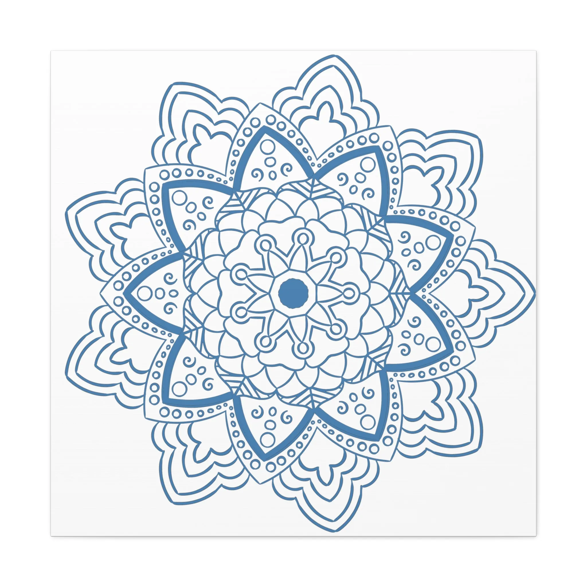 Handmade Mandala Art - Steel Blue - Matte Canvas, Stretched, 1.25