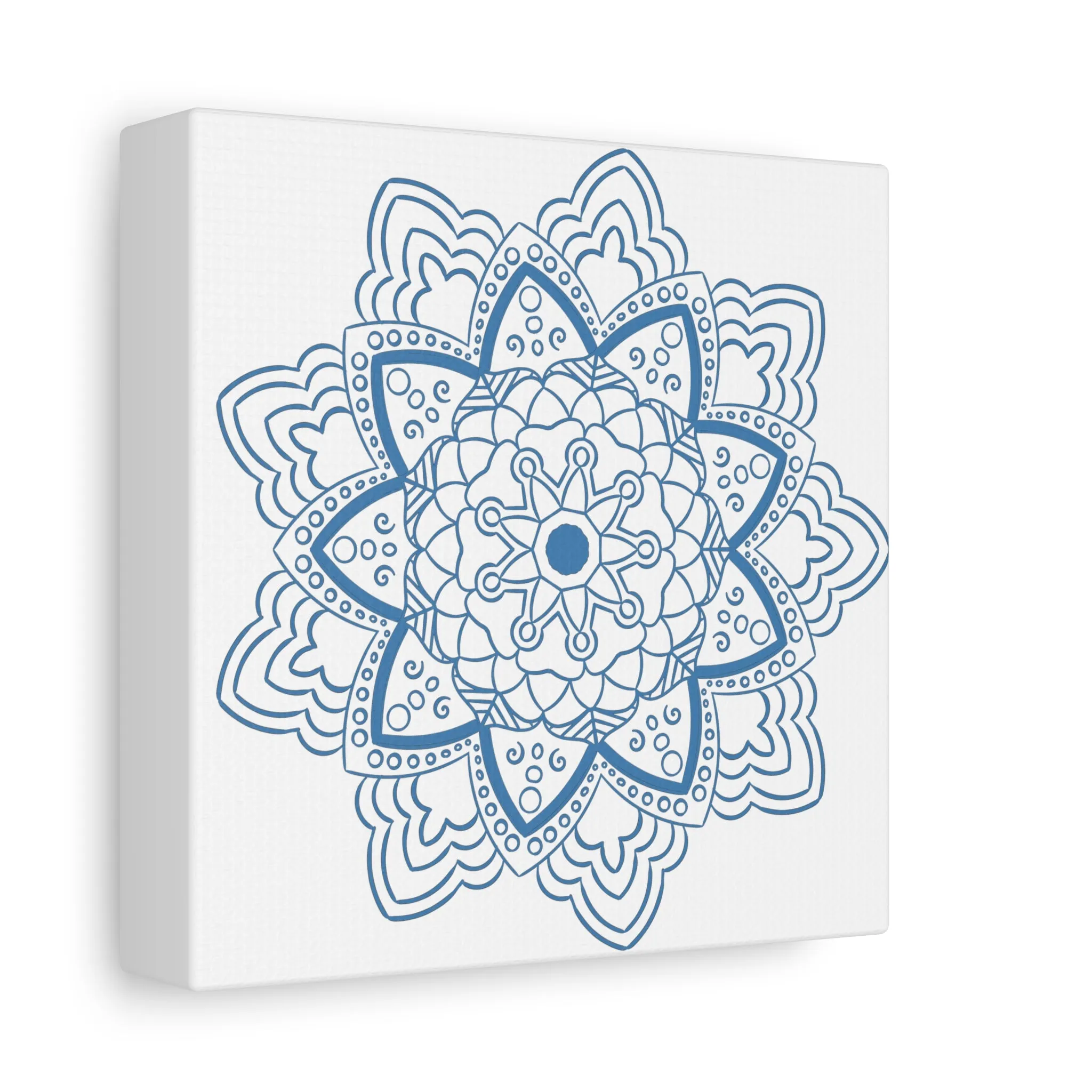 Handmade Mandala Art - Steel Blue - Matte Canvas, Stretched, 1.25