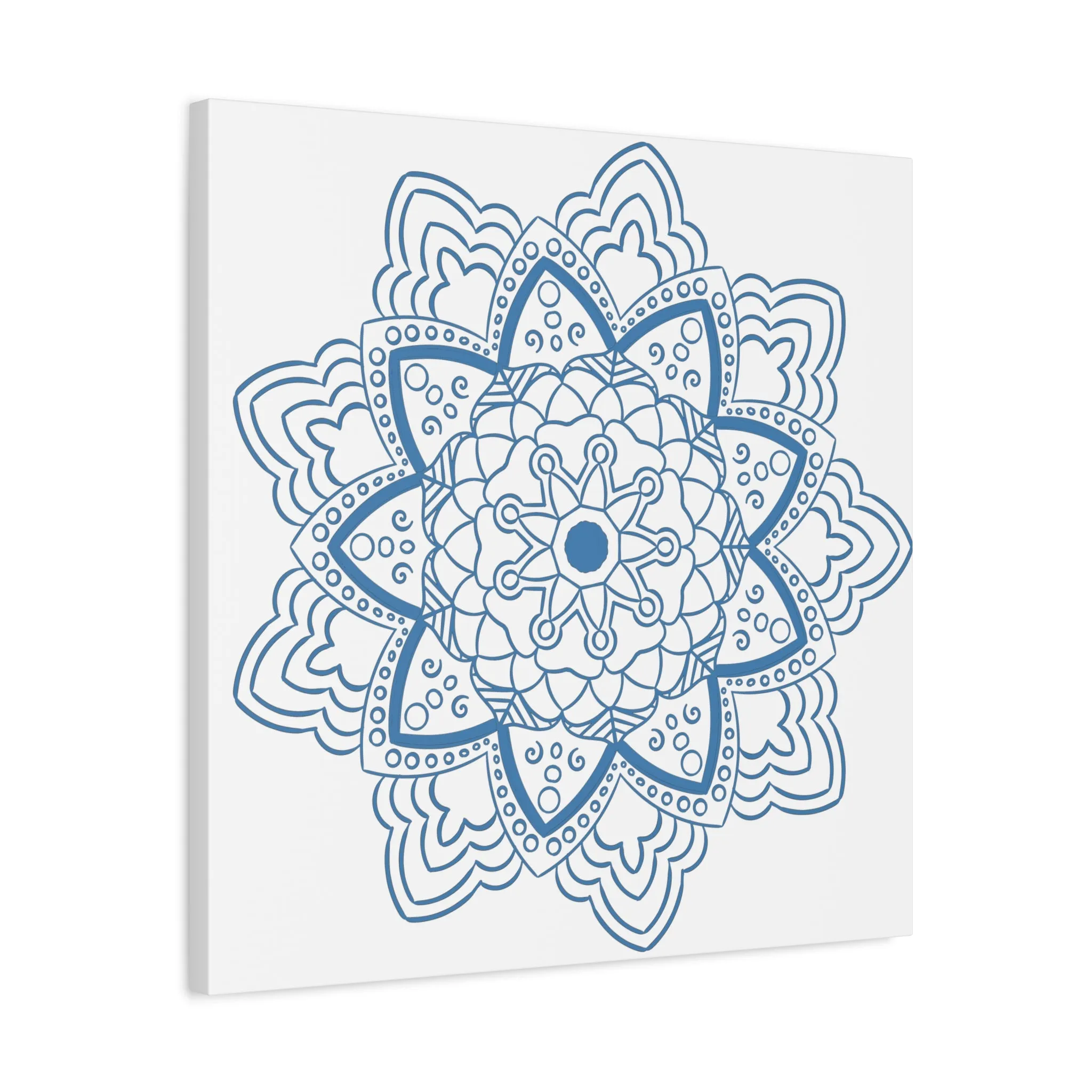 Handmade Mandala Art - Steel Blue - Matte Canvas, Stretched, 1.25