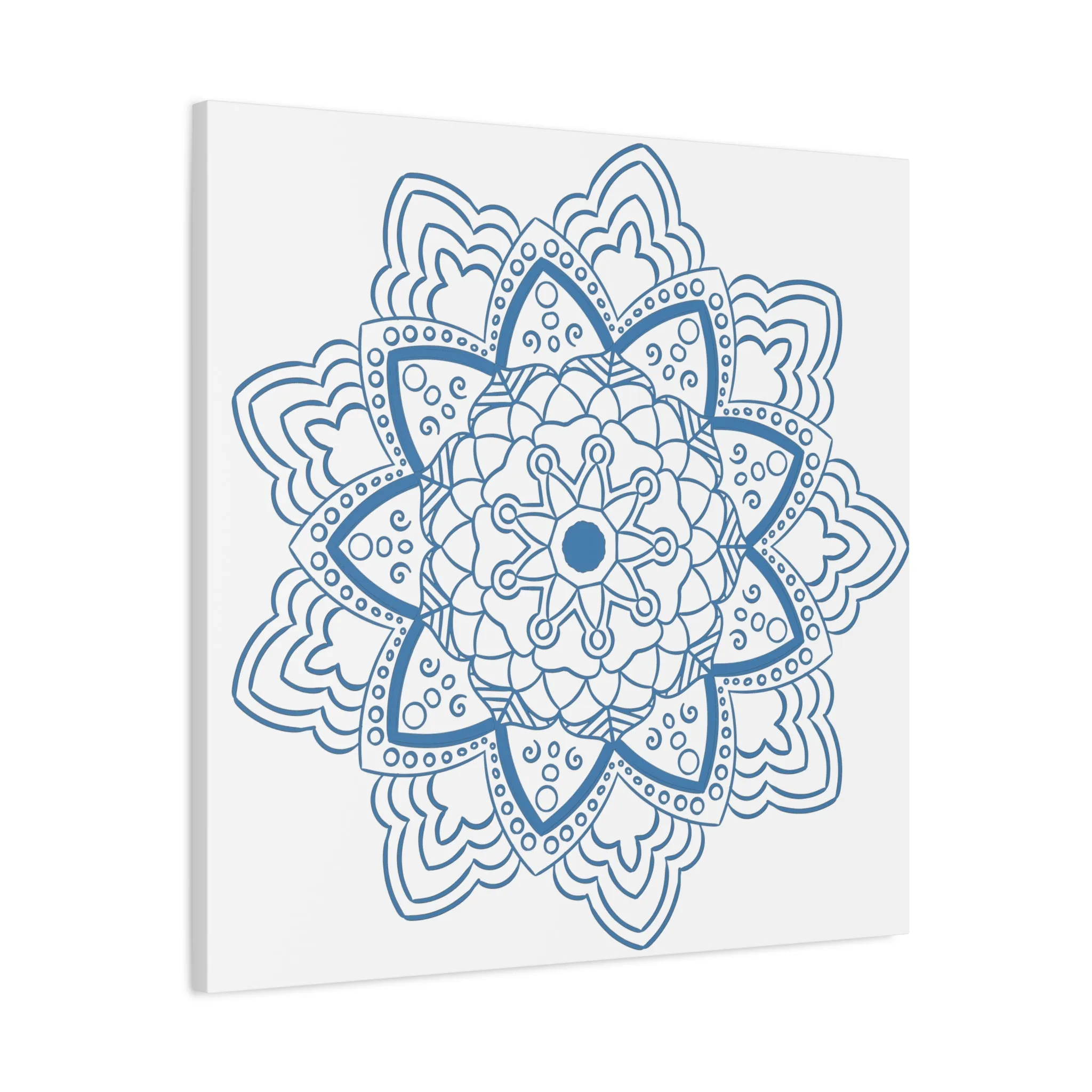 Handmade Mandala Art - Steel Blue - Matte Canvas, Stretched, 1.25
