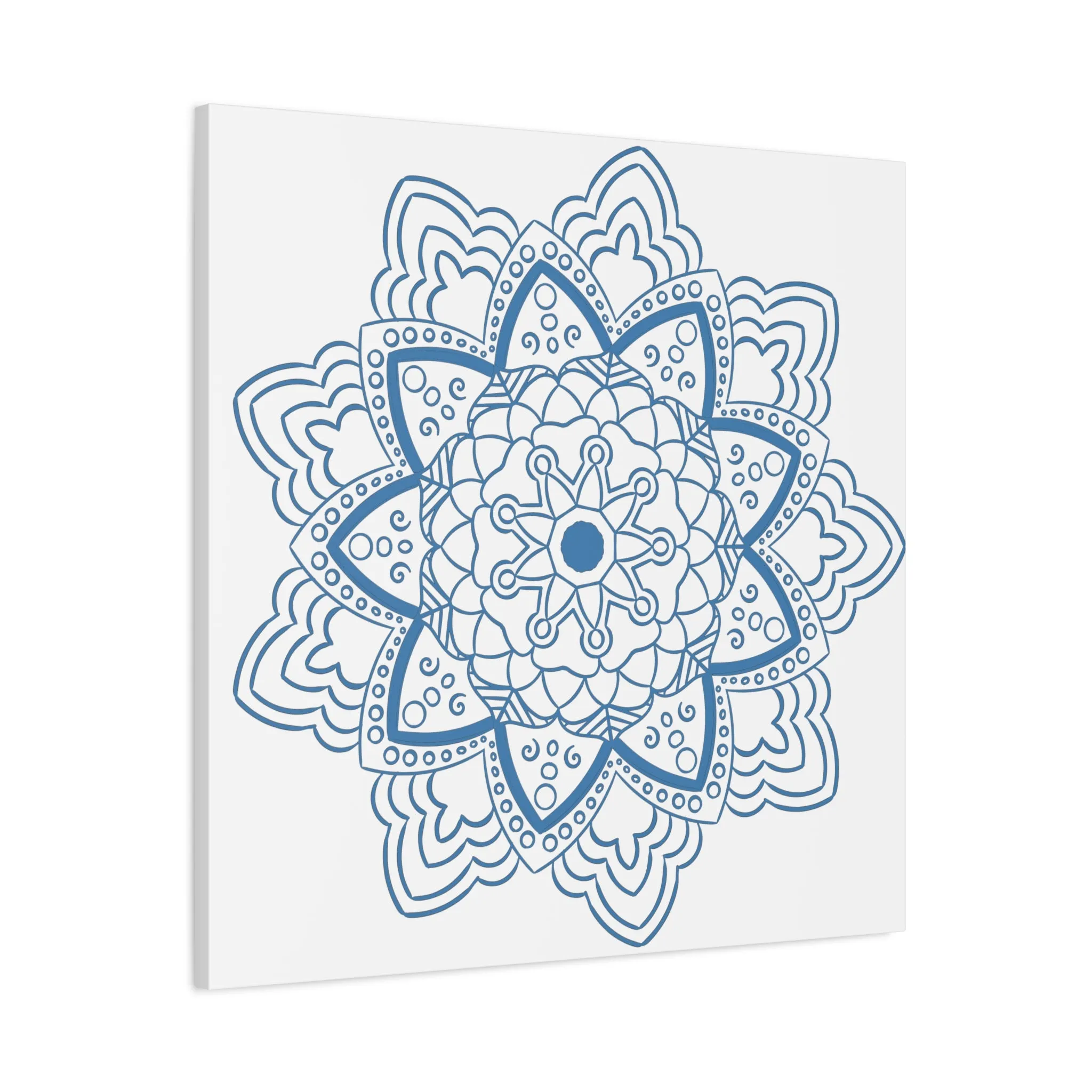 Handmade Mandala Art - Steel Blue - Matte Canvas, Stretched, 1.25
