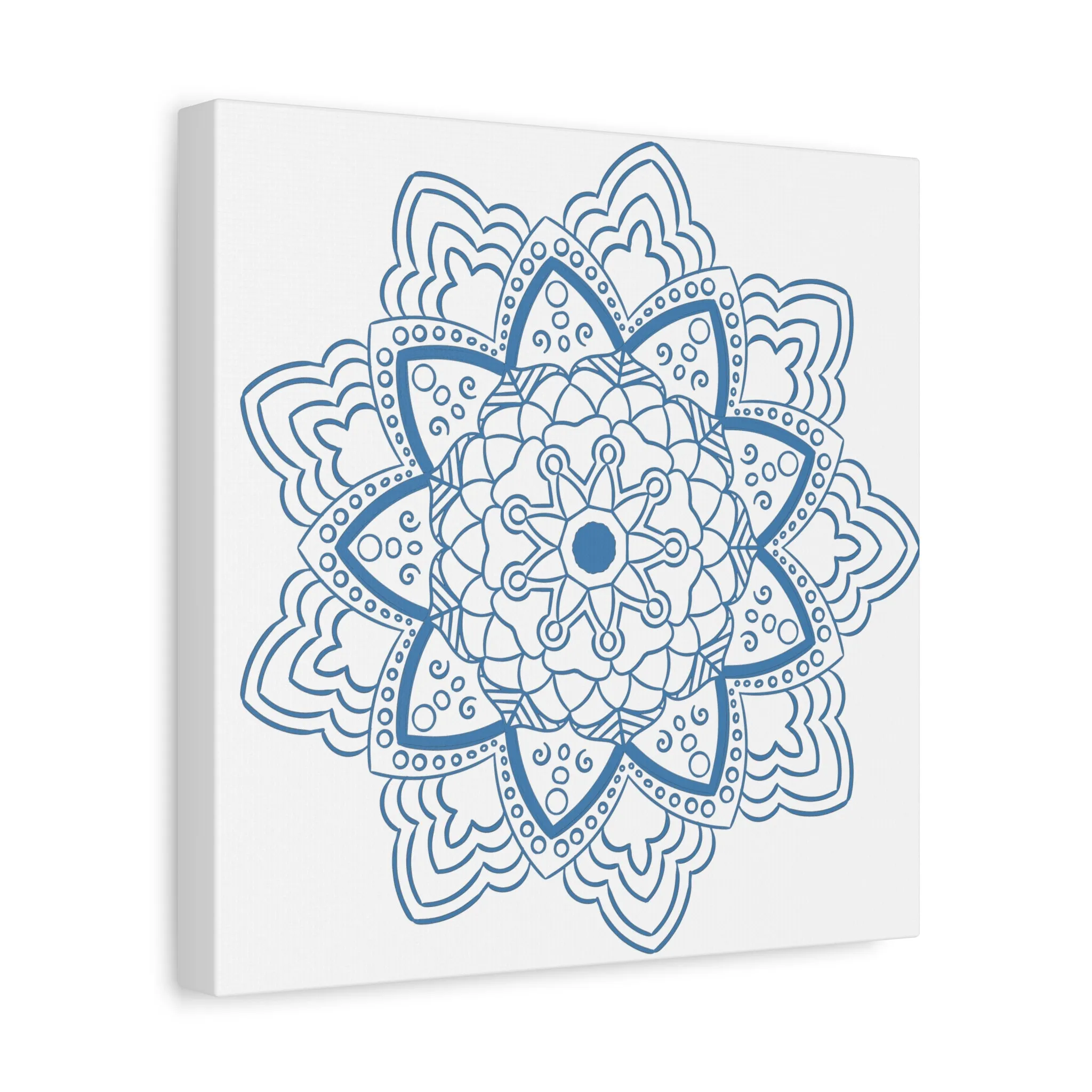 Handmade Mandala Art - Steel Blue - Matte Canvas, Stretched, 1.25