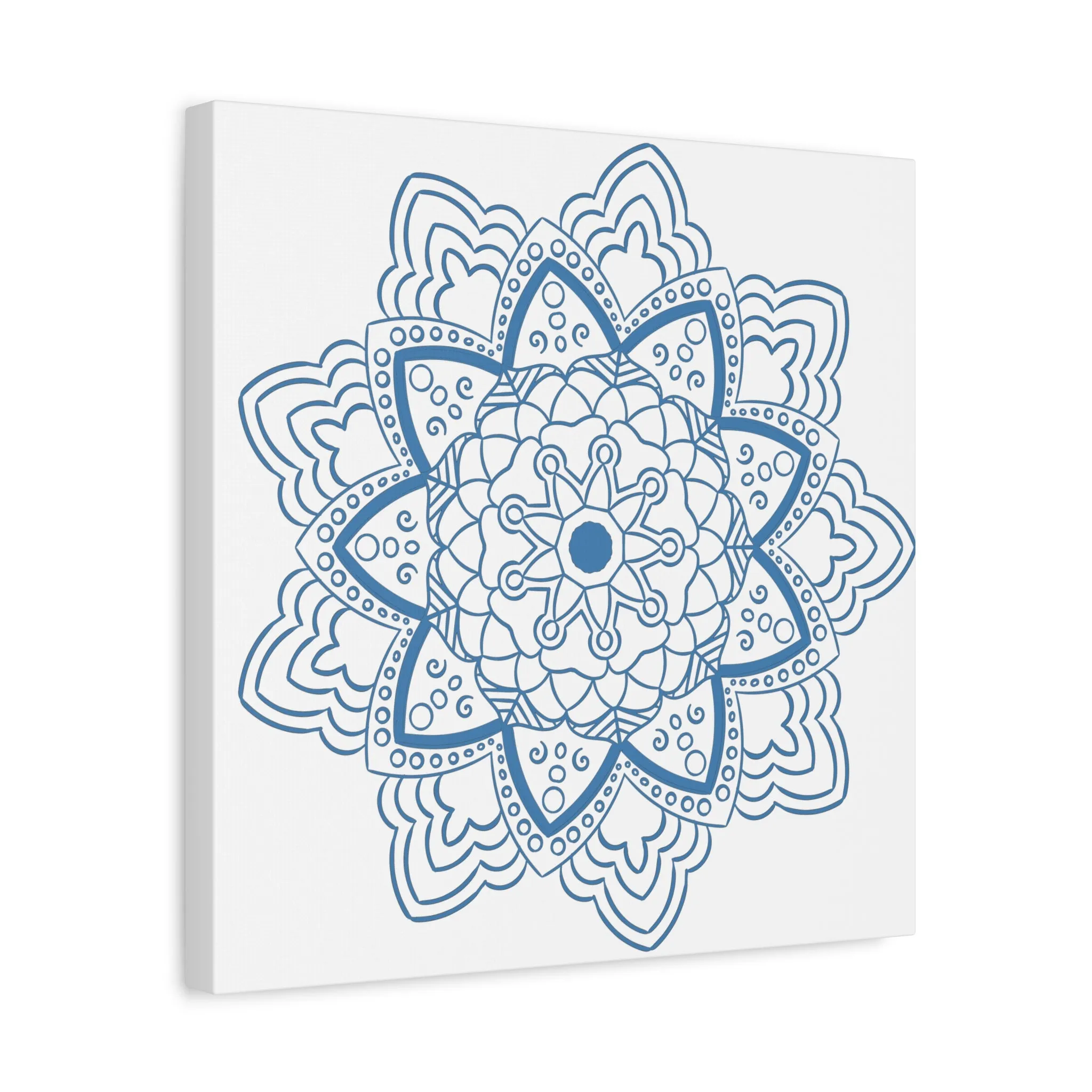 Handmade Mandala Art - Steel Blue - Matte Canvas, Stretched, 1.25