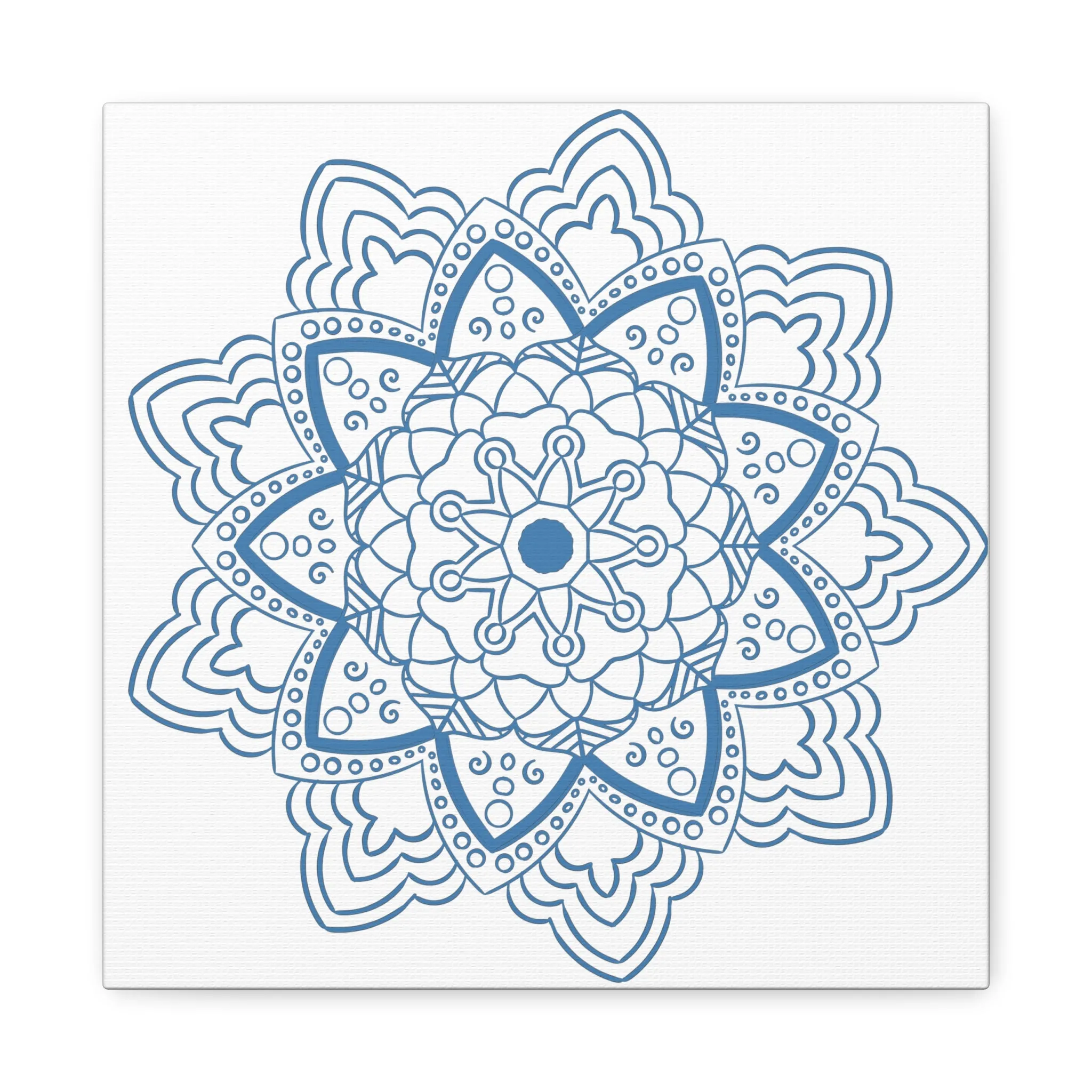 Handmade Mandala Art - Steel Blue - Matte Canvas, Stretched, 1.25