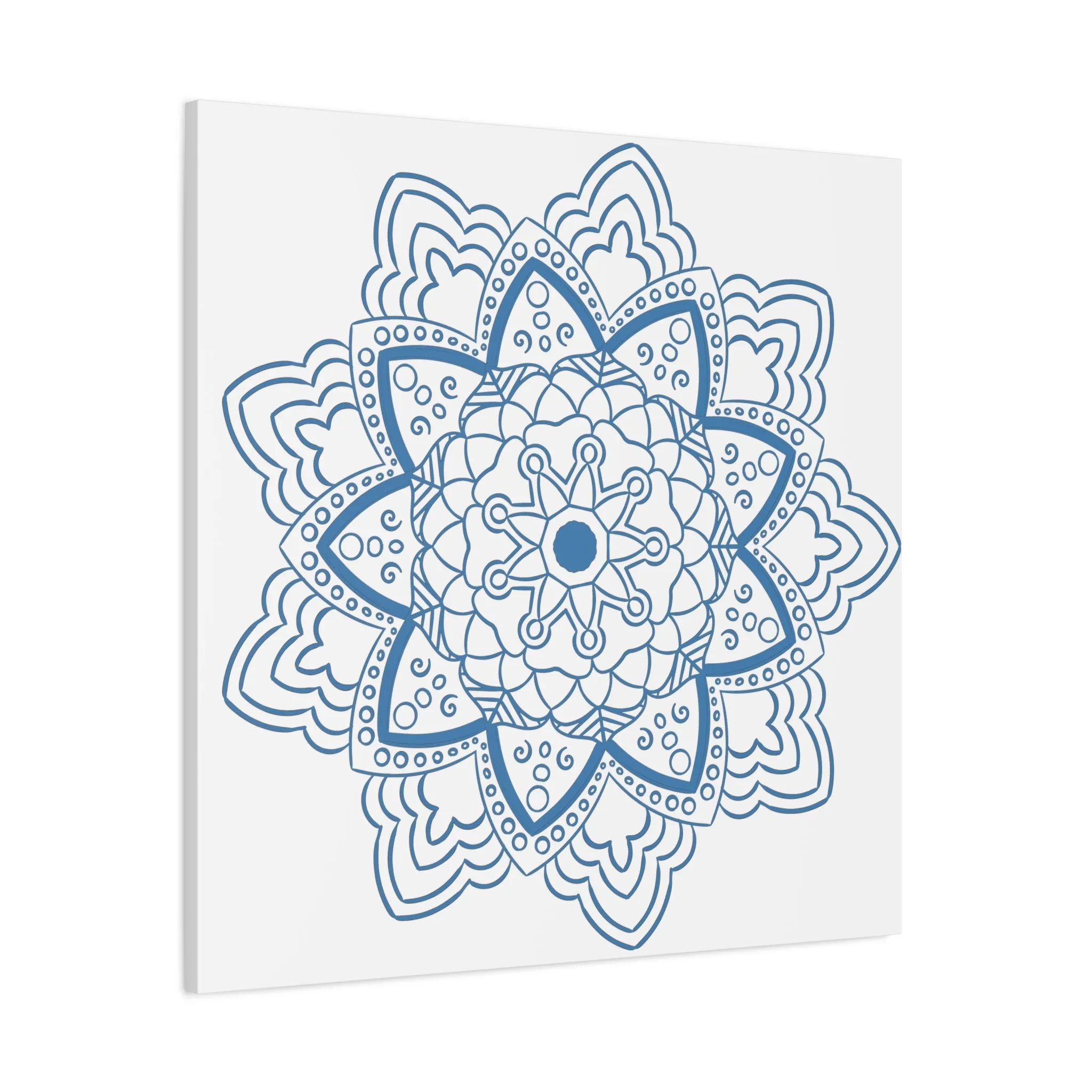 Handmade Mandala Art - Steel Blue - Matte Canvas, Stretched, 1.25