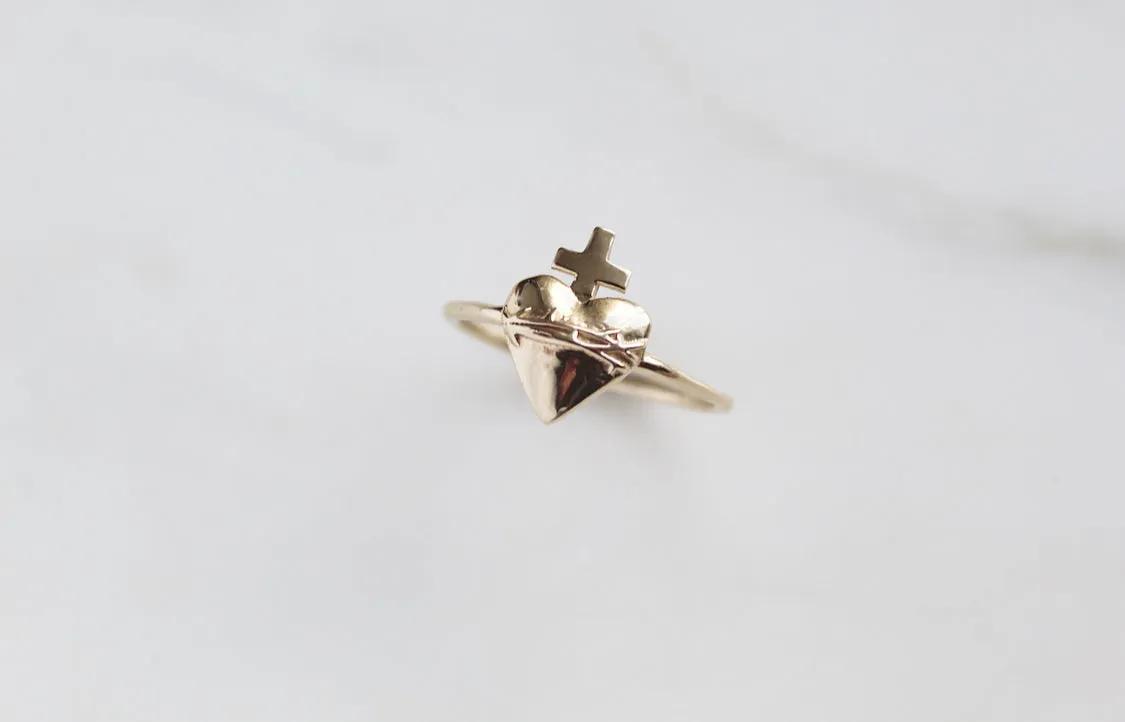 Holy Heart™ Sacred Heart Ring in 14k Gold
