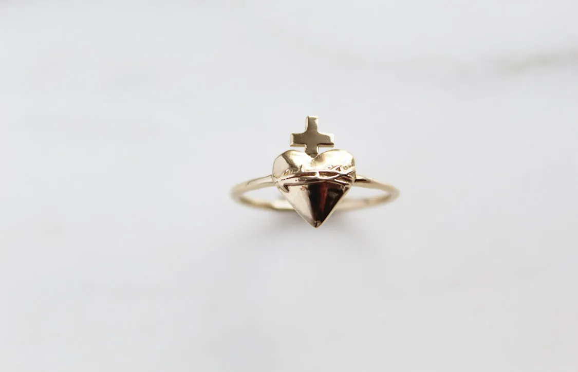 Holy Heart™ Sacred Heart Ring in 14k Gold