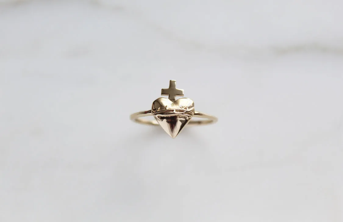 Holy Heart™ Sacred Heart Ring in 14k Gold