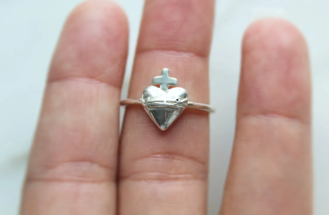 Holy Heart™ Sacred Heart Ring in 925 Sterling Silver