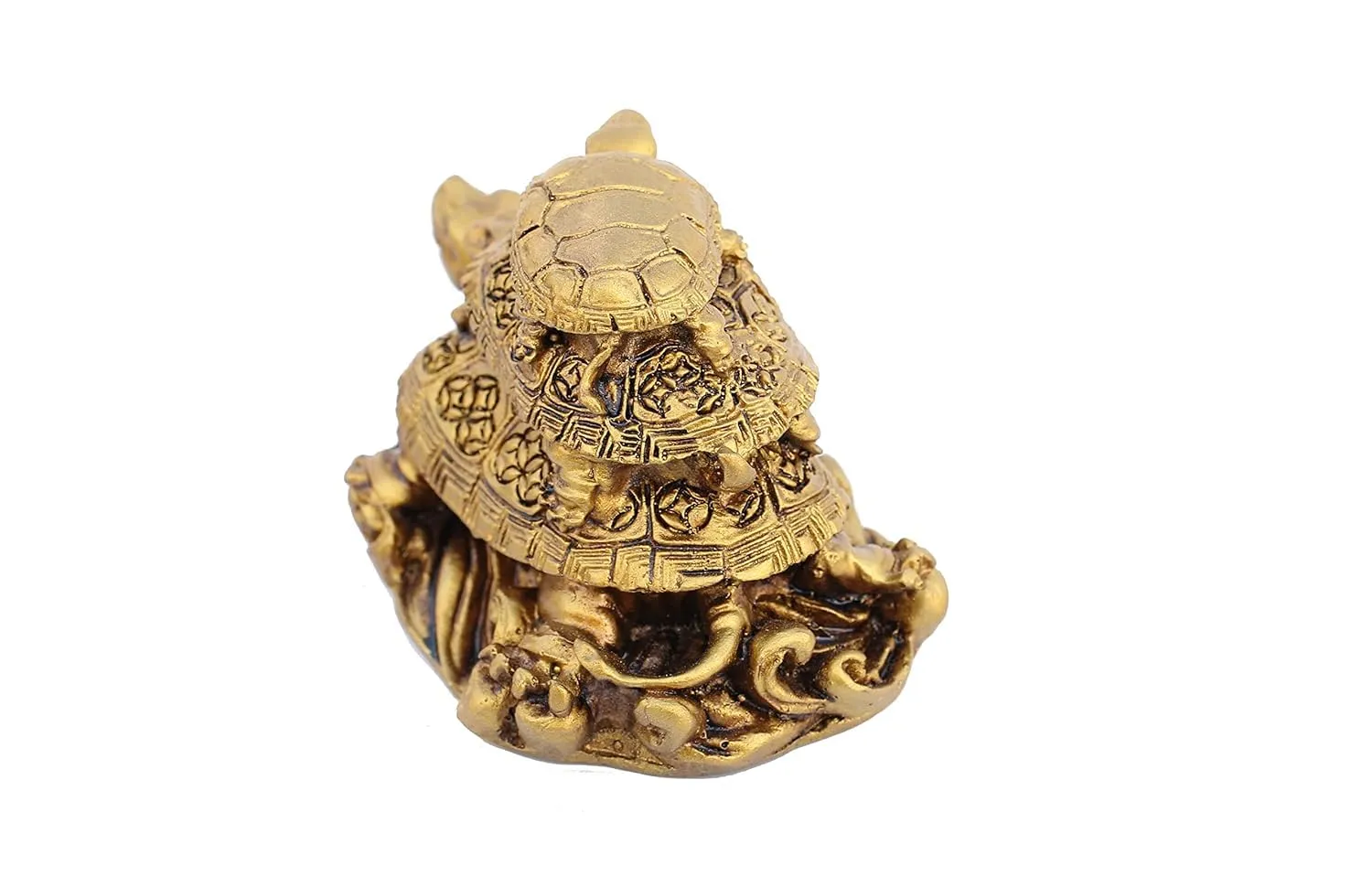INSHREYS Feng Shui Triple Tortoise Statue Turtle Family for Protection, Good Luck, Wealth and Longevity Showpiece Feng Shui Triple Tortoise Family Statue for Home, Office and Housewarming Gifts