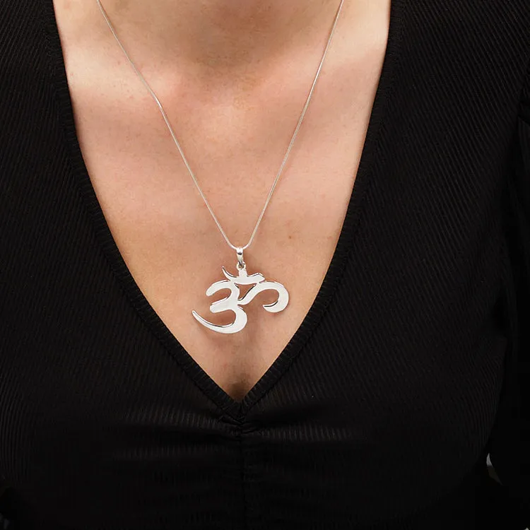 Men's Women's Large 925 Sterling Silver Om  Aum Pendant