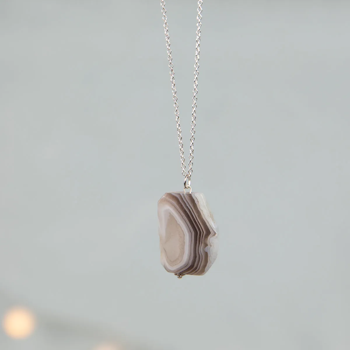 Peaceful Journey Agate Gemstone Necklace