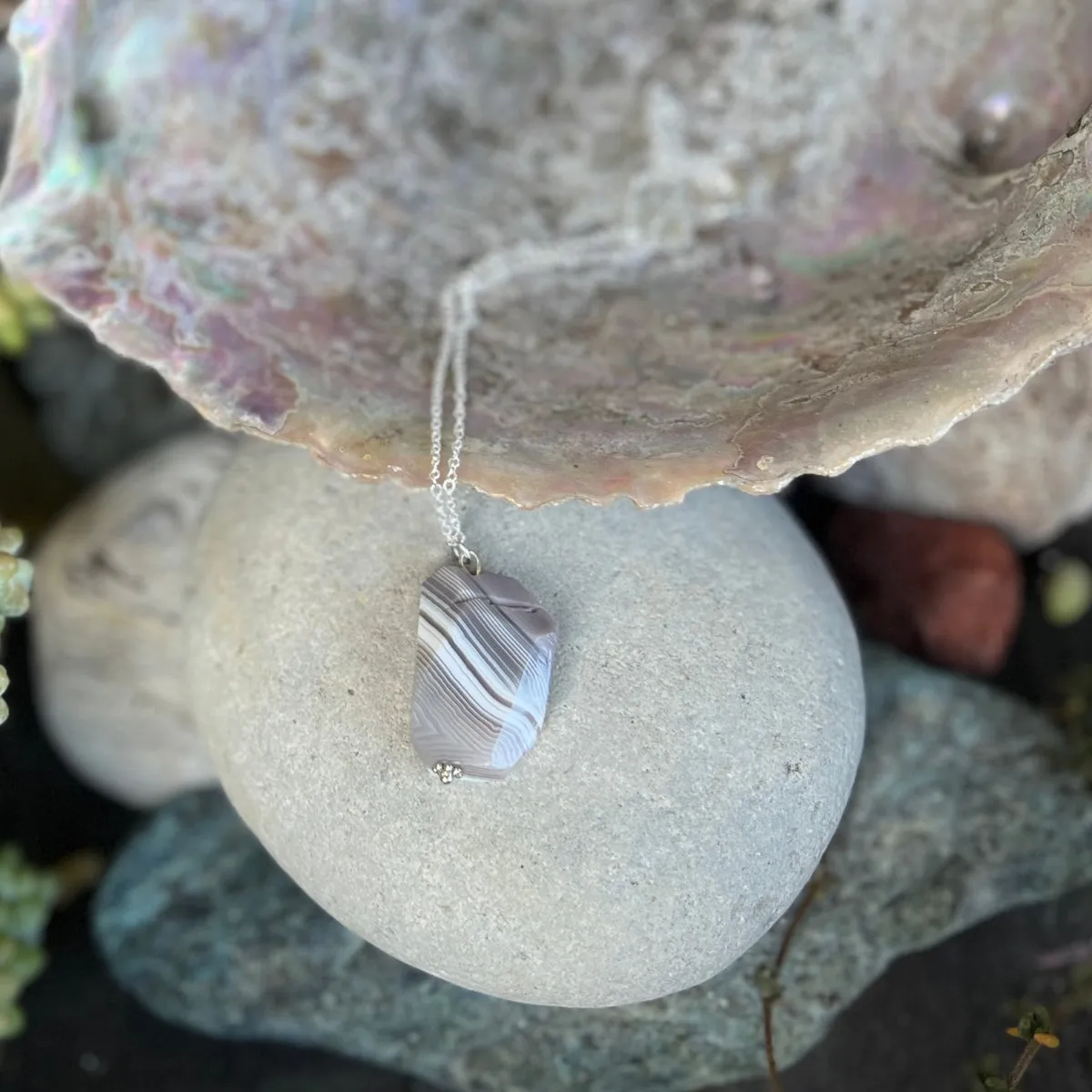 Peaceful Journey Agate Gemstone Necklace