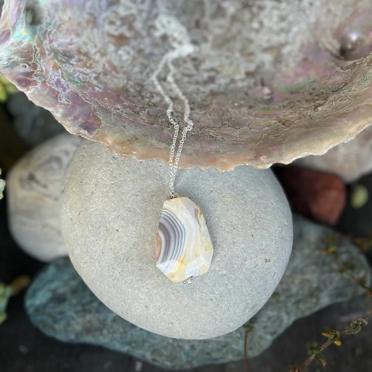 Peaceful Journey Agate Gemstone Necklace