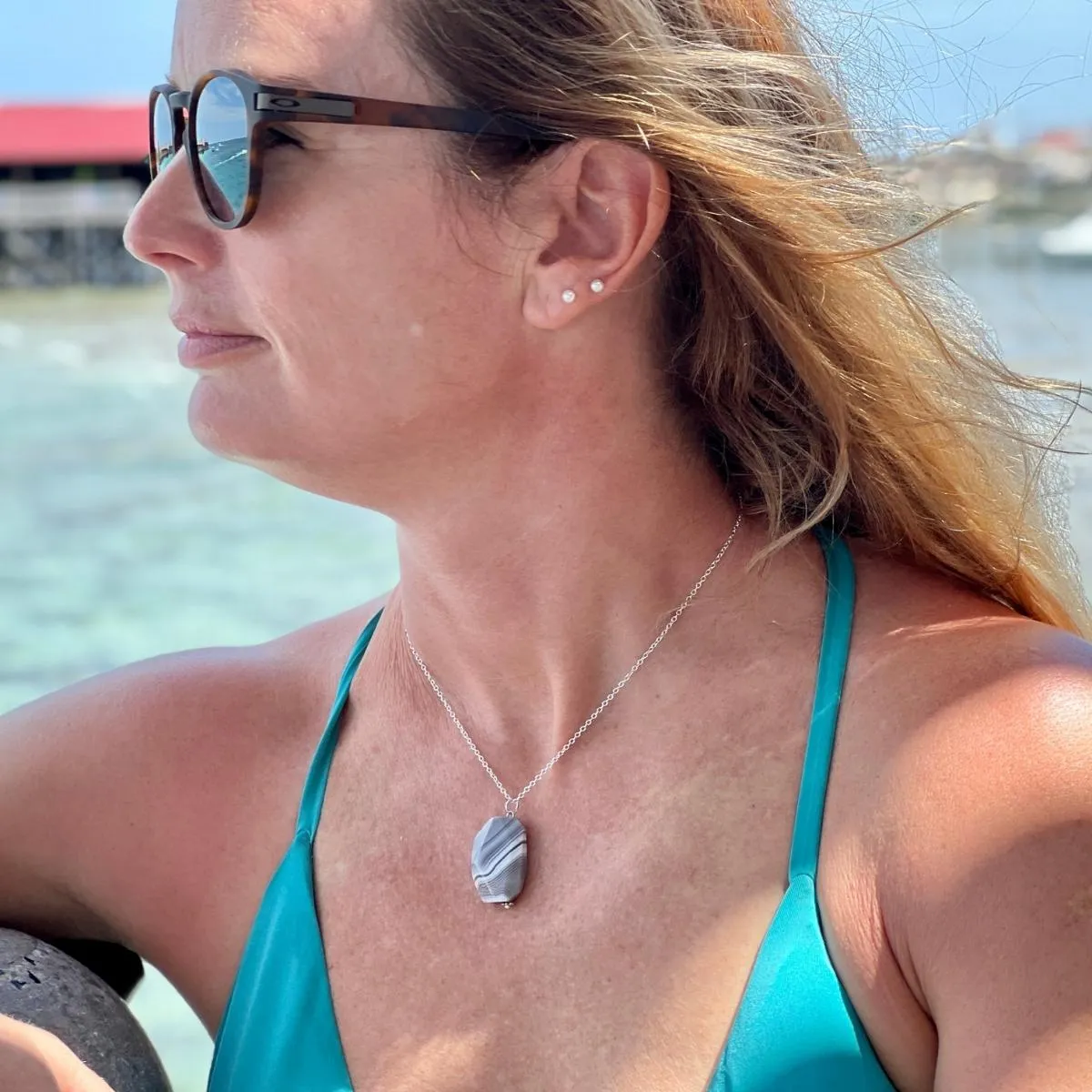 Peaceful Journey Agate Gemstone Necklace