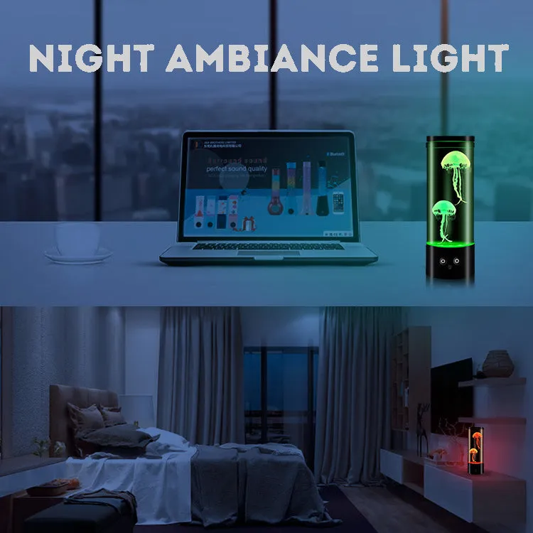 Remote-Controlled Dancing Jellyfish Lamp: Silent LED Color-Changing Creative Bedside Atmosphere Table Lamp with USB Night Light