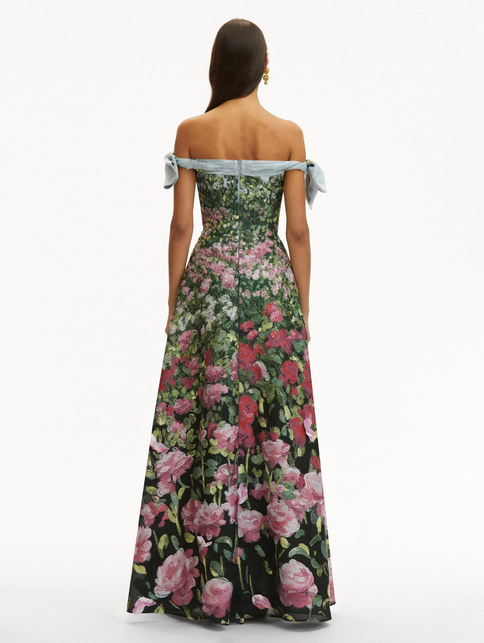 Rose Field Fil Coupé Gown