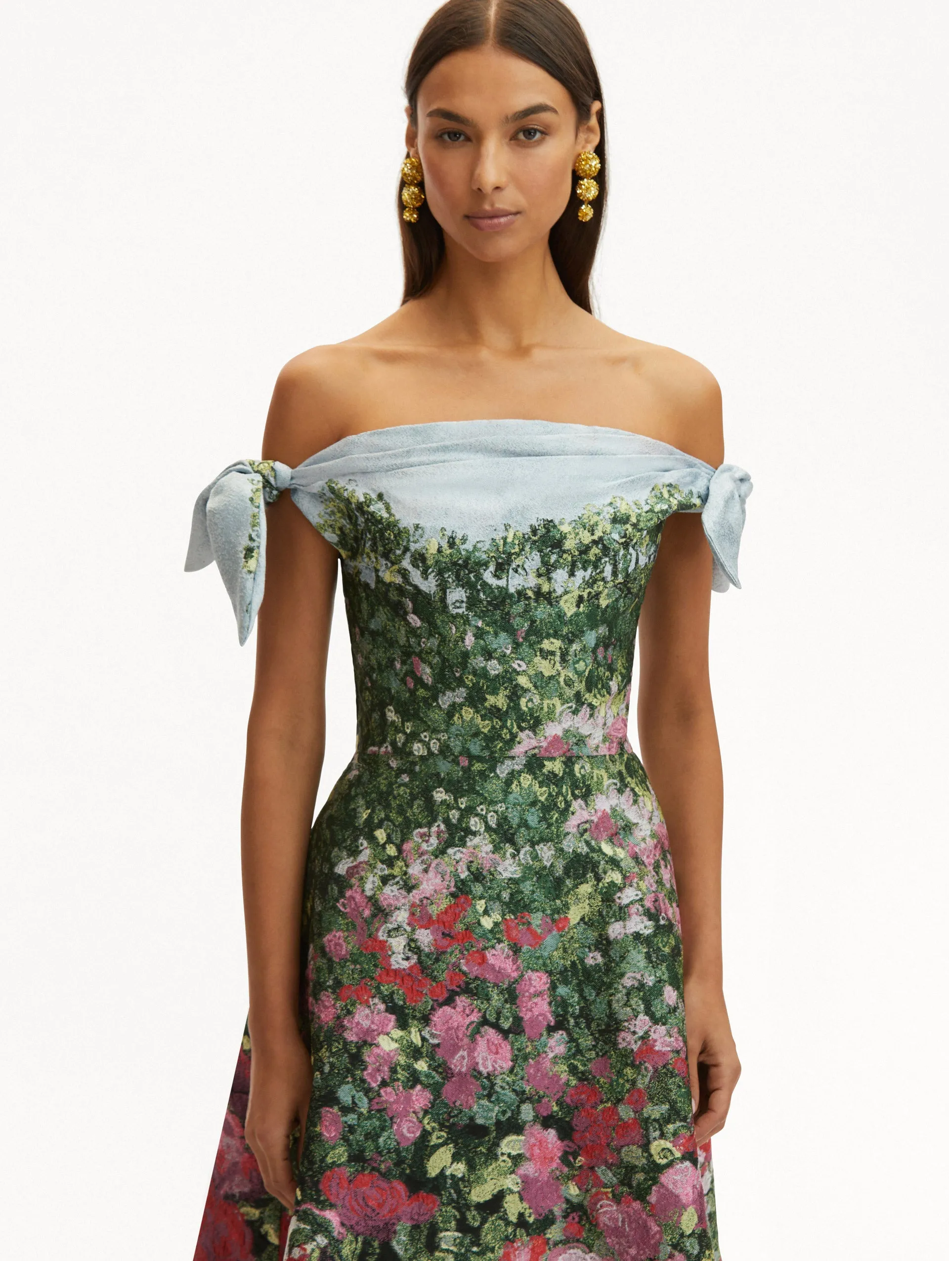 Rose Field Fil Coupé Gown