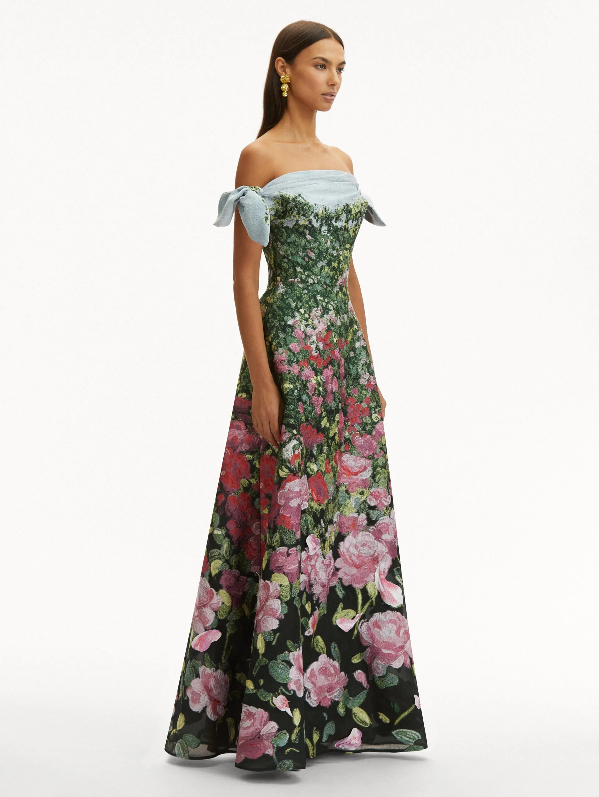 Rose Field Fil Coupé Gown