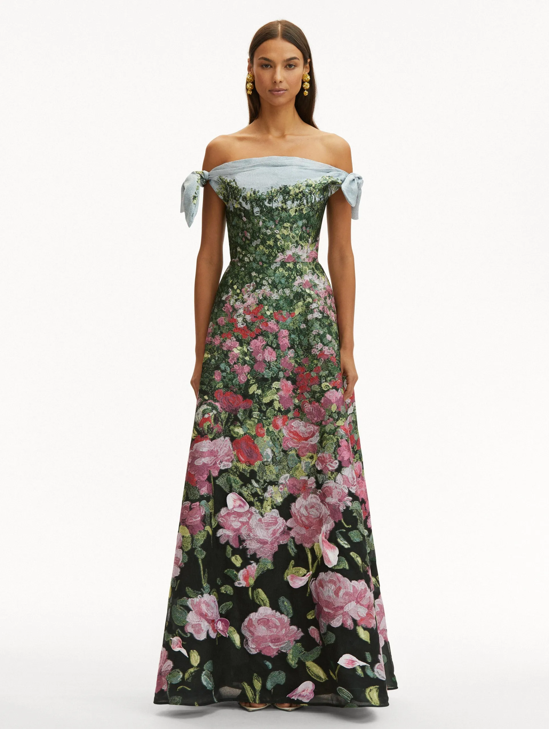 Rose Field Fil Coupé Gown