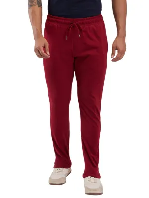 Sleepz Men Red Solid Regular Fit Cotton Trackpant