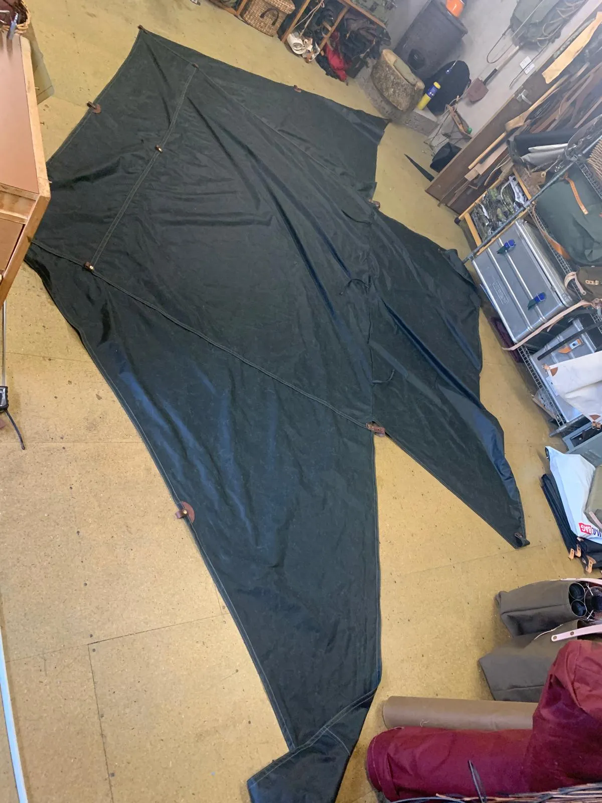 Standard WHELEN(ish), waxed canvas & leather tent tarp