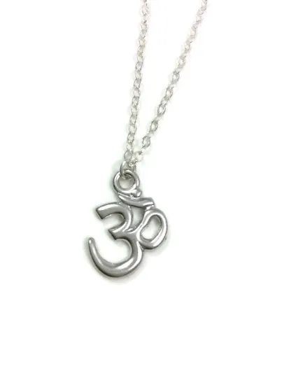 Sterling Silver OM Necklace | Spiritual Symbol OM Charm