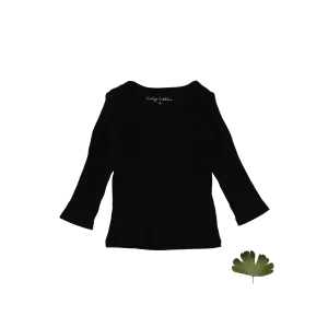 The Long Sleeve Tee - Black Ribbed