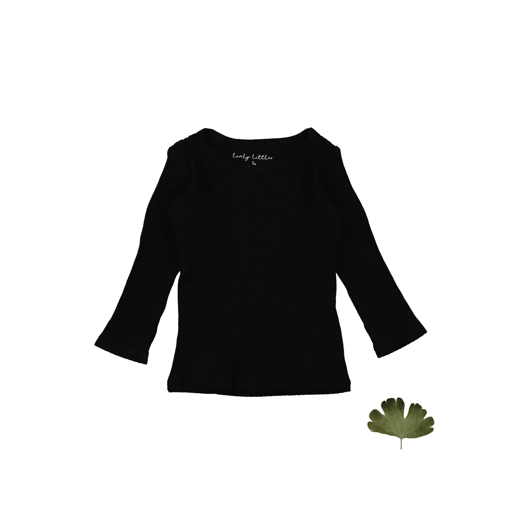 The Long Sleeve Tee - Black Ribbed