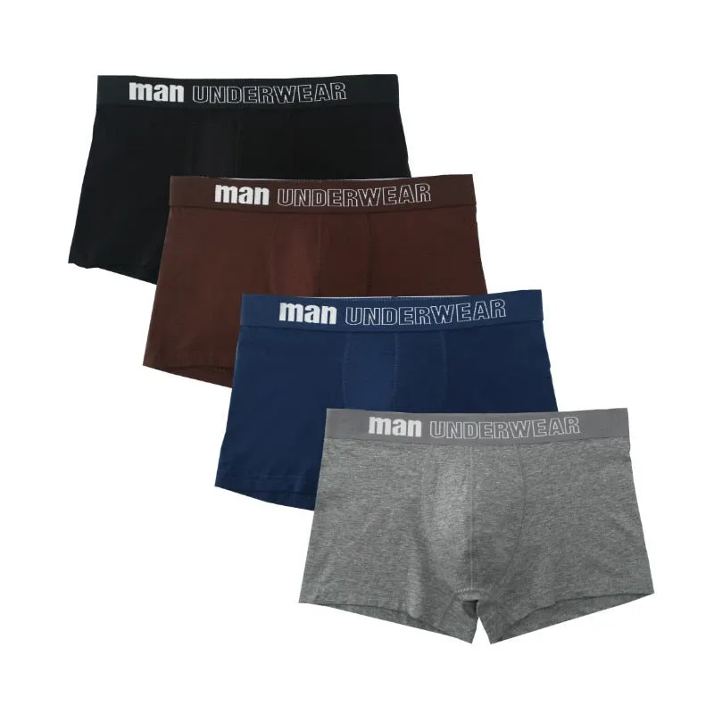 West Louis Men Breathable Trunk Cotton Underwear 4Pcs Pack