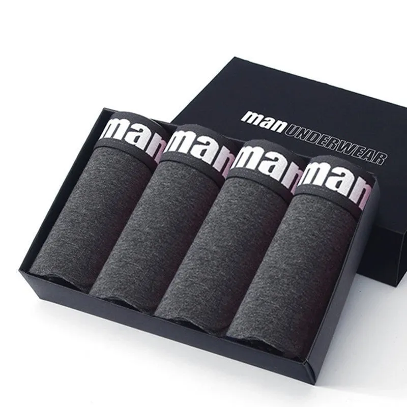 West Louis Men Breathable Trunk Cotton Underwear 4Pcs Pack