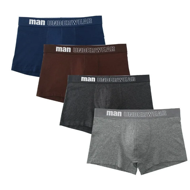 West Louis Men Breathable Trunk Cotton Underwear 4Pcs Pack