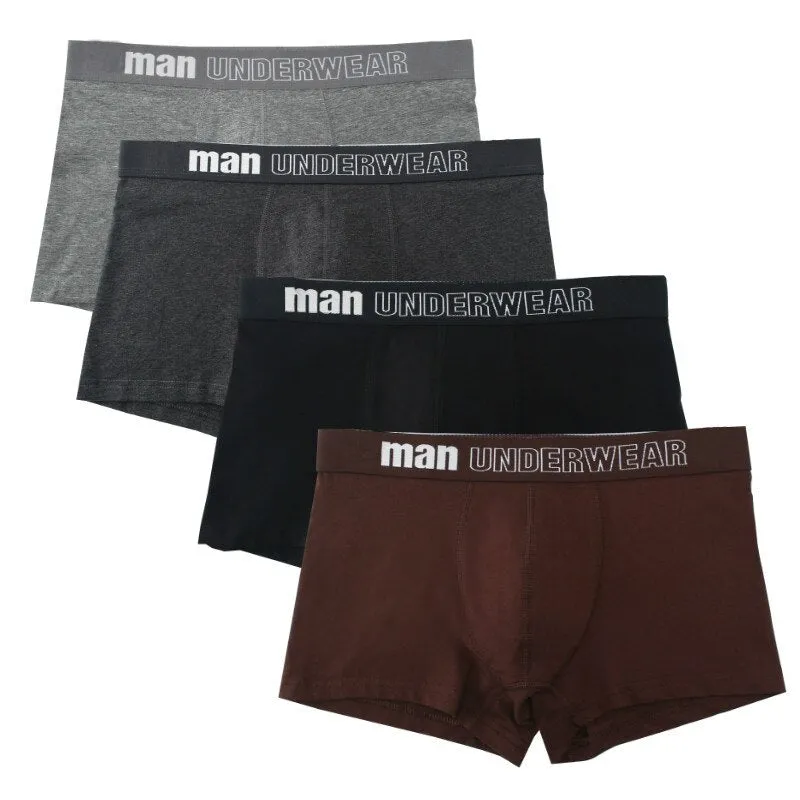 West Louis Men Breathable Trunk Cotton Underwear 4Pcs Pack