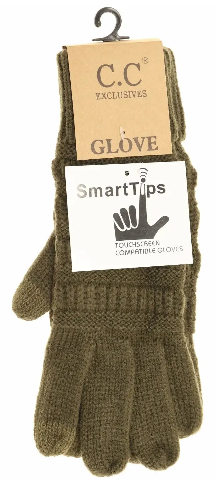 Womens CC Knit Smart Tip Gloves  Cozy & Touchscreen-Friendly